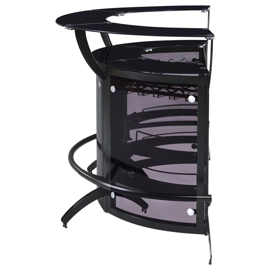 Dallas 3-piece Curved Freestanding Home Bar Set with Storage Black