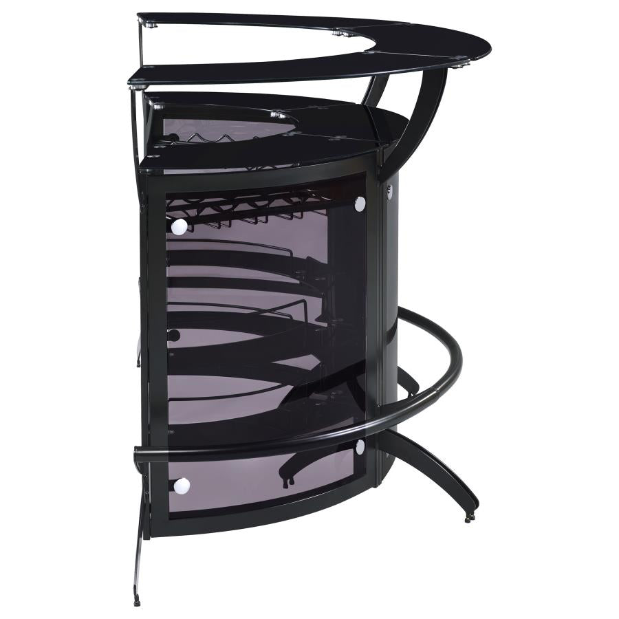 Dallas 3-piece Curved Freestanding Home Bar Set with Storage Black