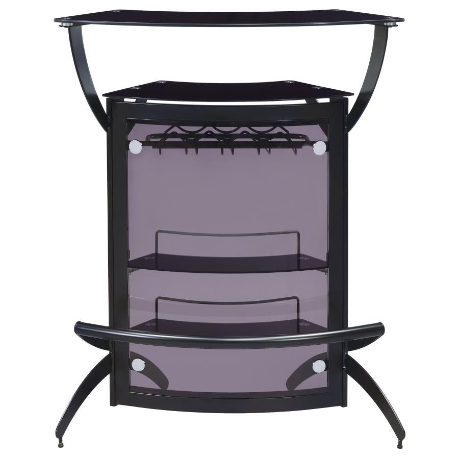 Dallas Curved Freestanding Home Bar Cabinet with Storage Black