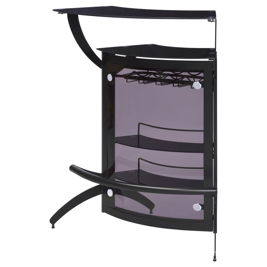 Dallas Curved Freestanding Home Bar Cabinet with Storage Black