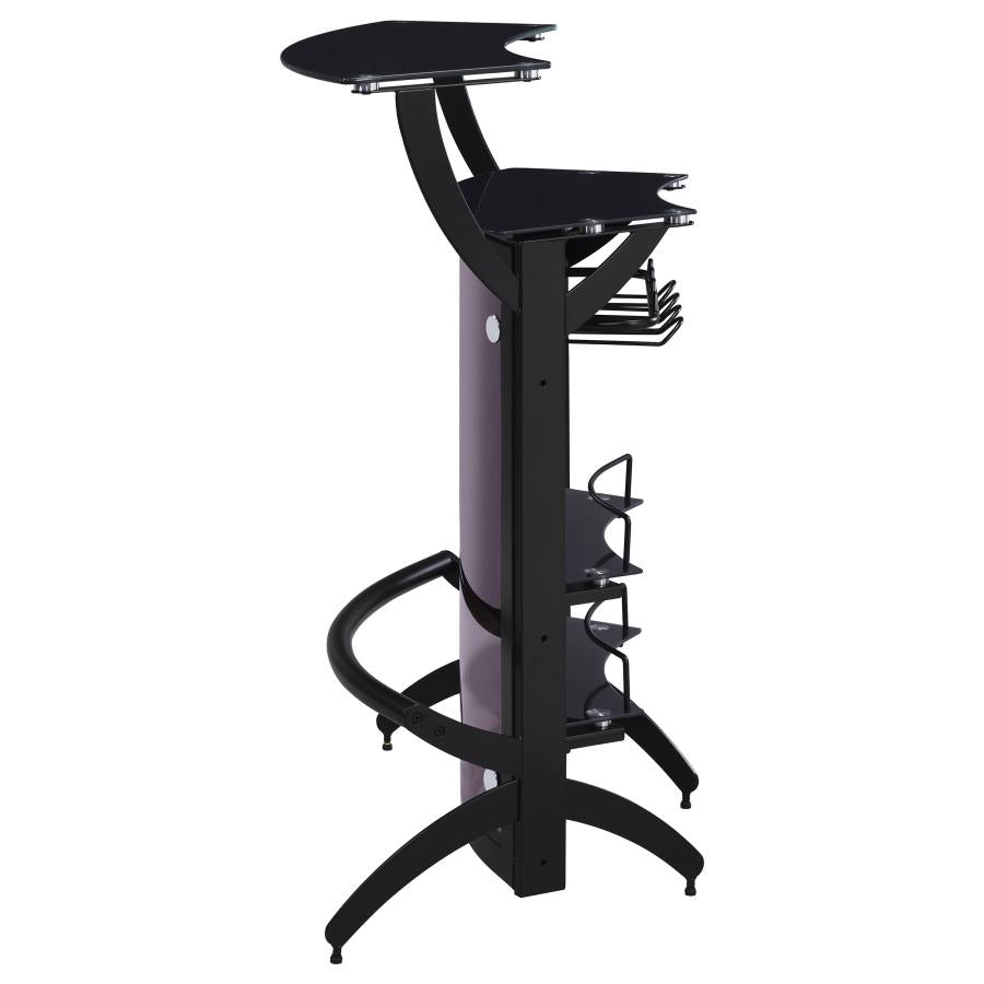 Dallas Curved Freestanding Home Bar Cabinet with Storage Black