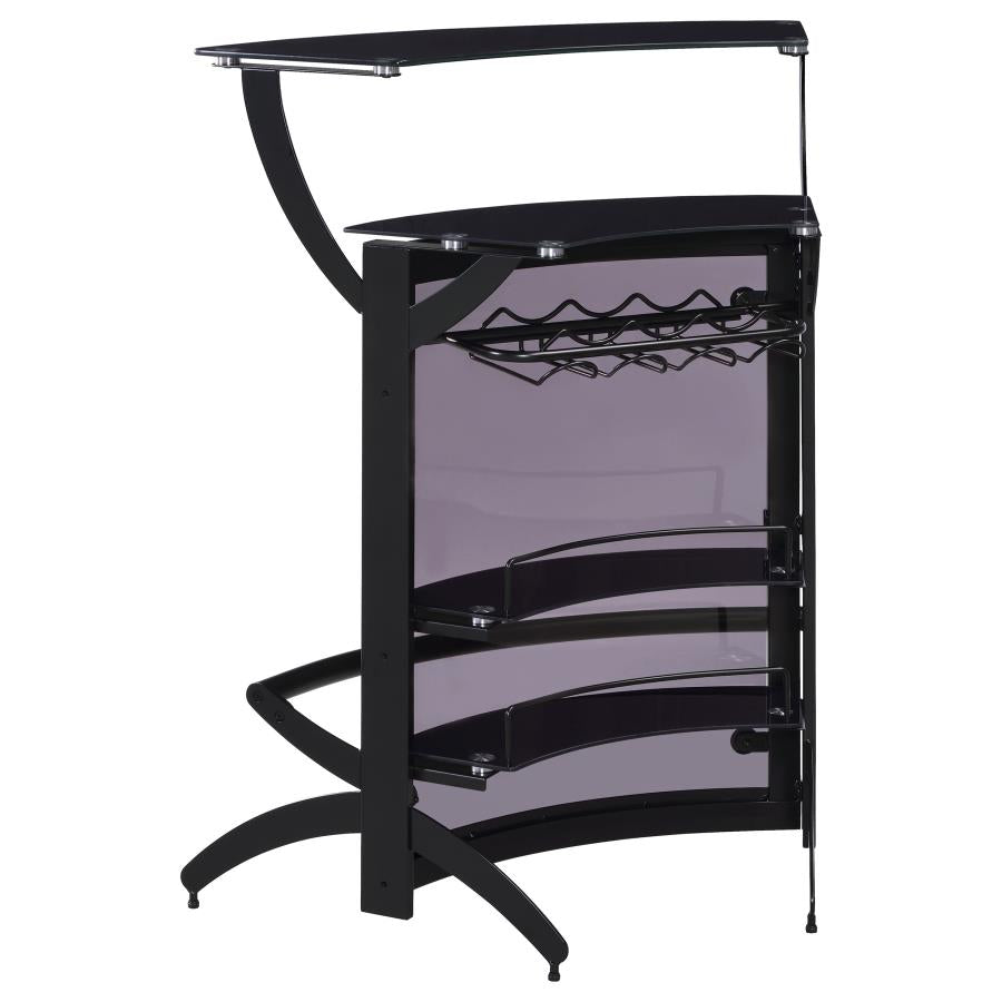 Dallas Curved Freestanding Home Bar Cabinet with Storage Black
