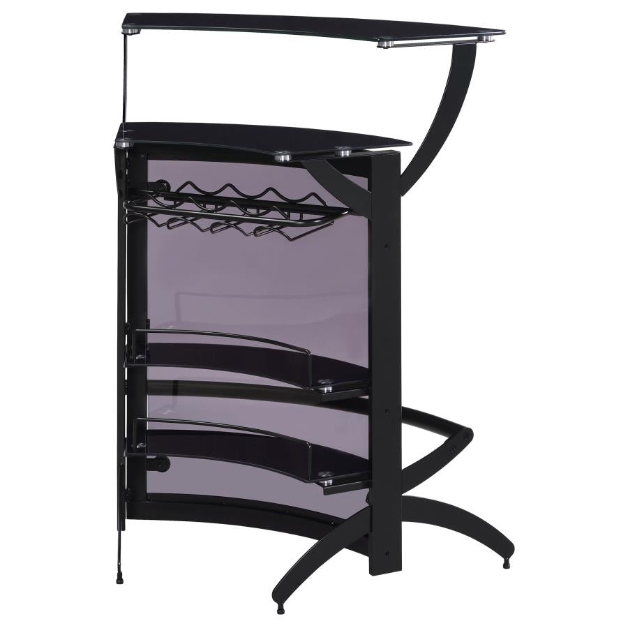 Dallas Curved Freestanding Home Bar Cabinet with Storage Black