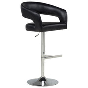 Travia Faux Leather Upholstered Adjustable Bar Stool Black