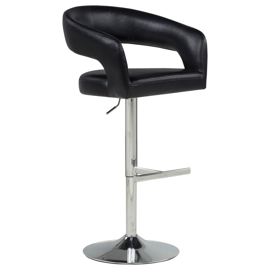 Travia Faux Leather Upholstered Adjustable Bar Stool Black