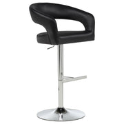 Travia Leatherette Upholstered Adjustable Bar Stool Black