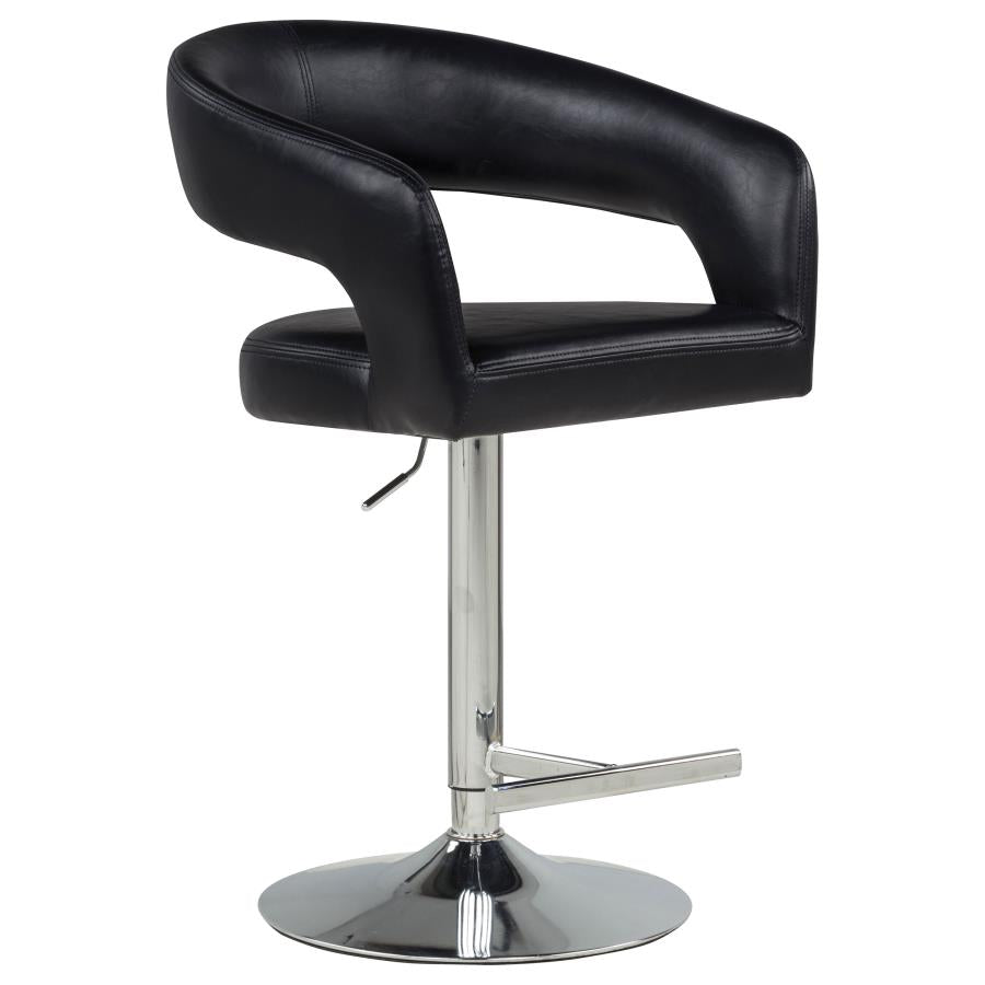 Travia Faux Leather Upholstered Adjustable Bar Stool Black