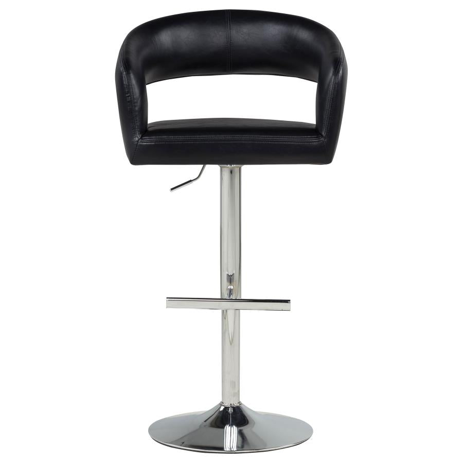 Travia Faux Leather Upholstered Adjustable Bar Stool Black