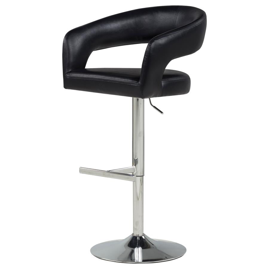 Travia Faux Leather Upholstered Adjustable Bar Stool Black