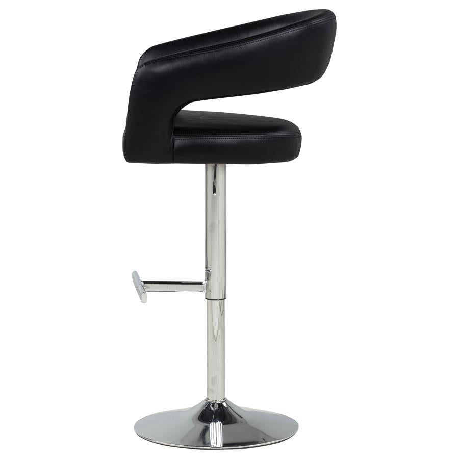 Travia Faux Leather Upholstered Adjustable Bar Stool Black