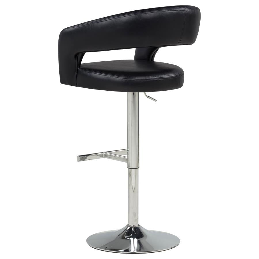 Travia Faux Leather Upholstered Adjustable Bar Stool Black