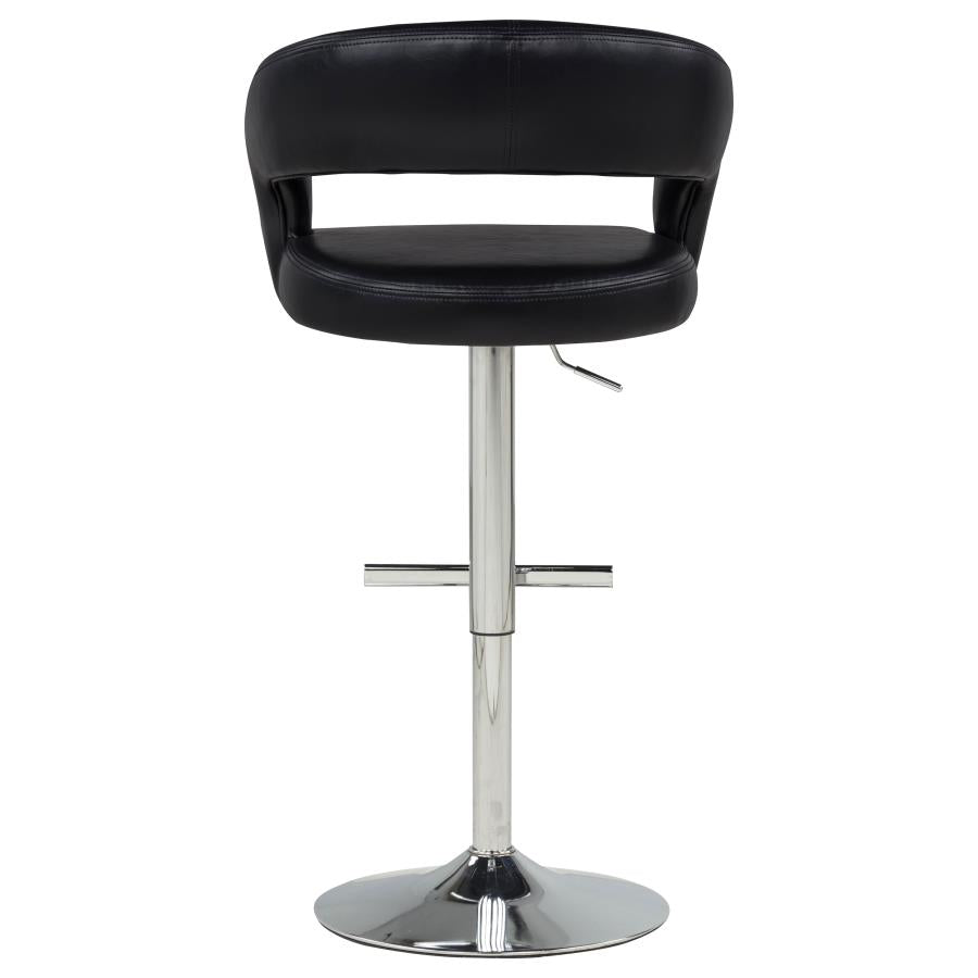 Travia Faux Leather Upholstered Adjustable Bar Stool Black