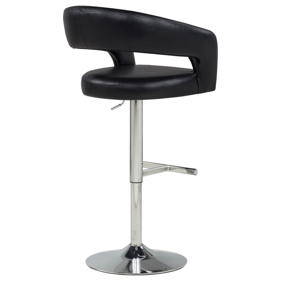 Travia Faux Leather Upholstered Adjustable Bar Stool Black