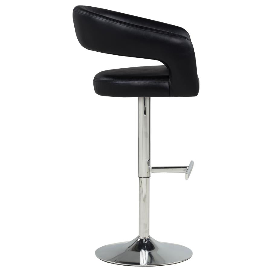 Travia Faux Leather Upholstered Adjustable Bar Stool Black