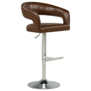 Travia Faux Leather Upholstered Adjustable Bar Stool Cocoa Brown