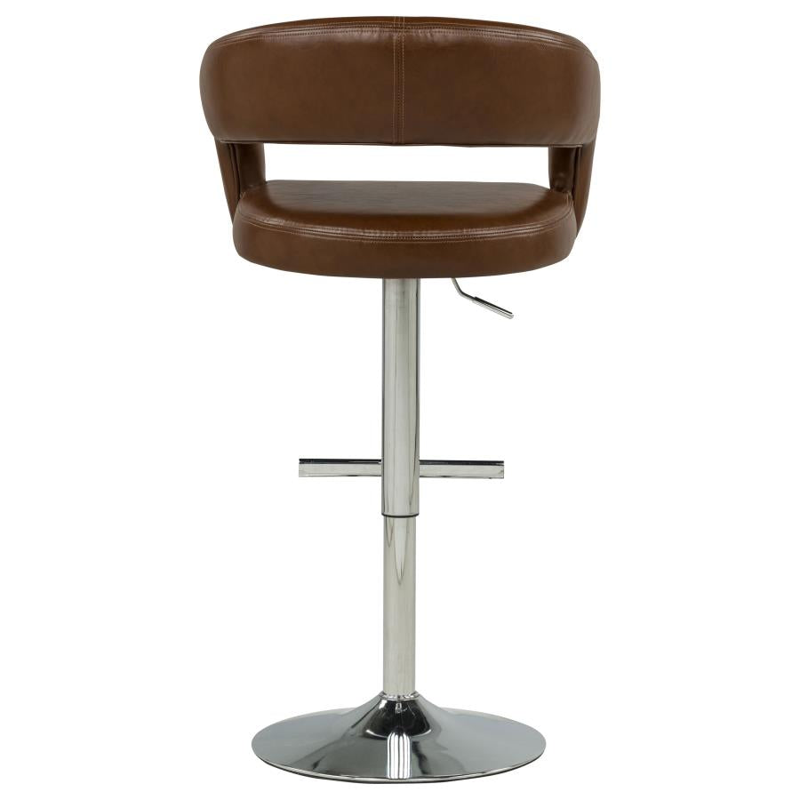Travia Faux Leather Upholstered Adjustable Bar Stool Cocoa Brown