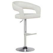 Travia Faux Leather Upholstered Adjustable Bar Stool Ivory