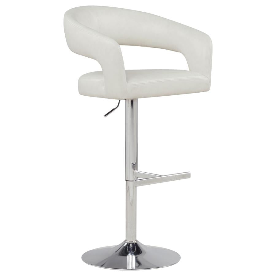 Travia Faux Leather Upholstered Adjustable Bar Stool Ivory