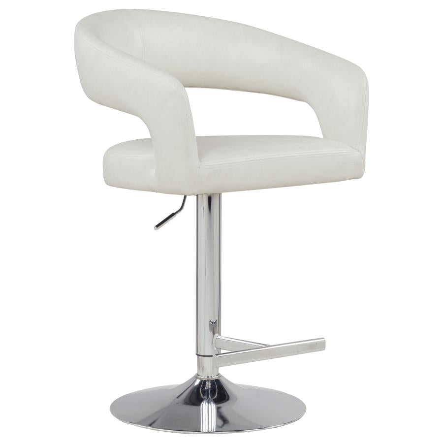 Travia Faux Leather Upholstered Adjustable Bar Stool Ivory