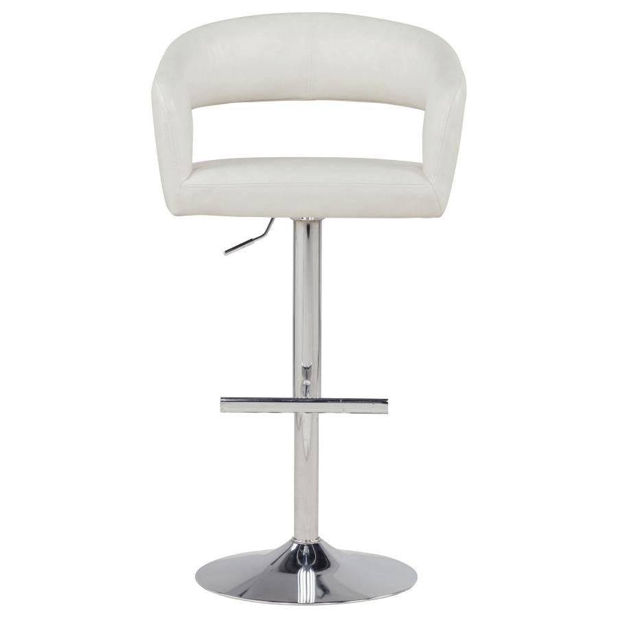 Travia Faux Leather Upholstered Adjustable Bar Stool Ivory