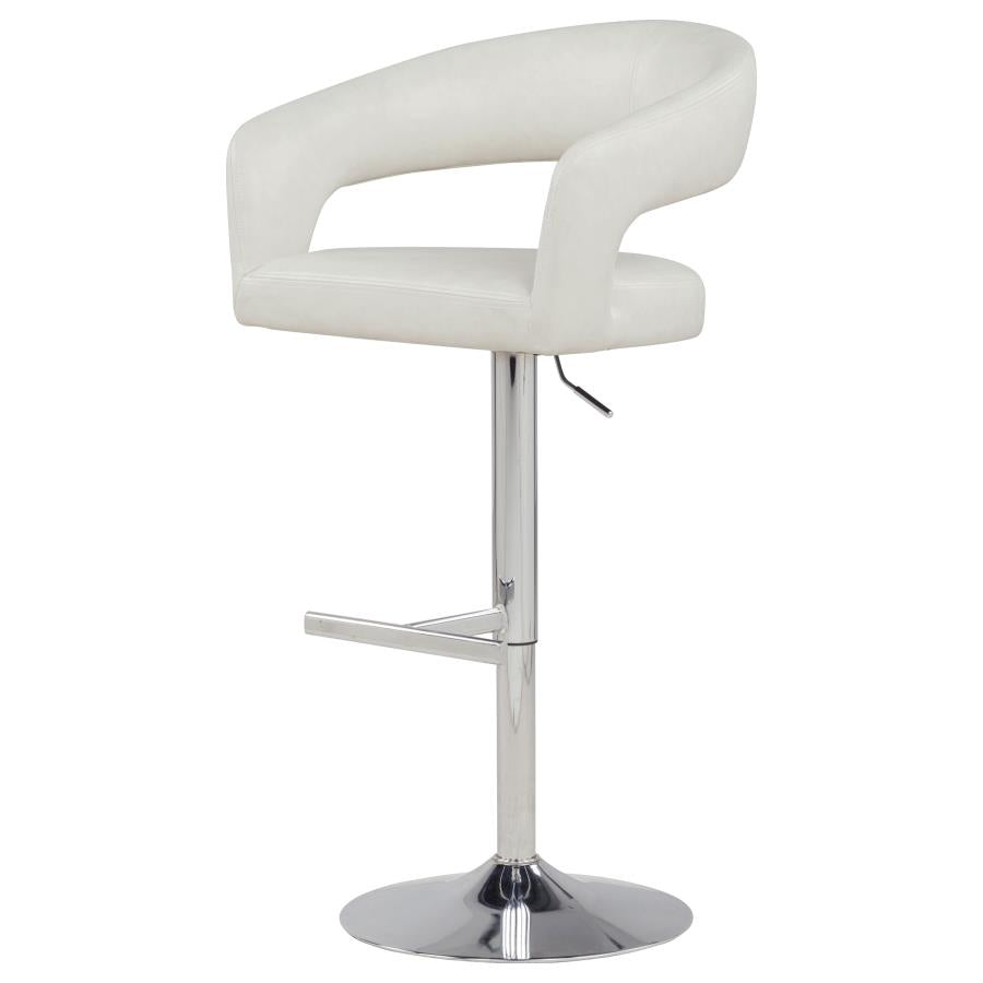 Travia Faux Leather Upholstered Adjustable Bar Stool Ivory