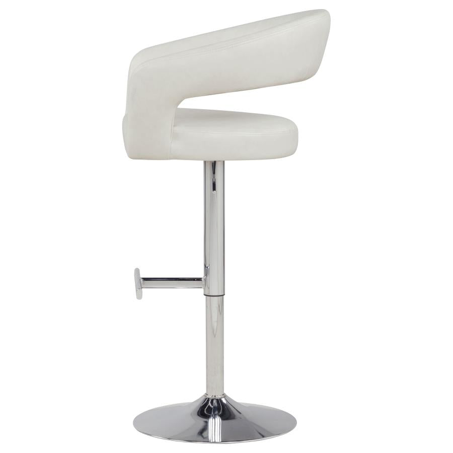 Travia Faux Leather Upholstered Adjustable Bar Stool Ivory