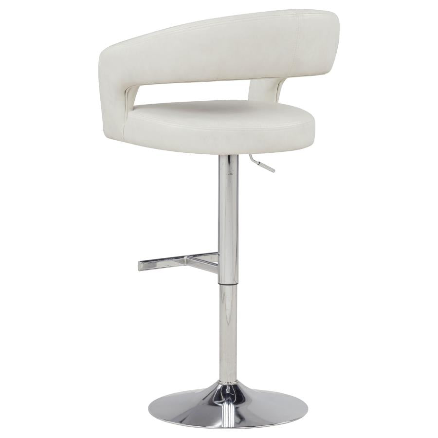 Travia Faux Leather Upholstered Adjustable Bar Stool Ivory