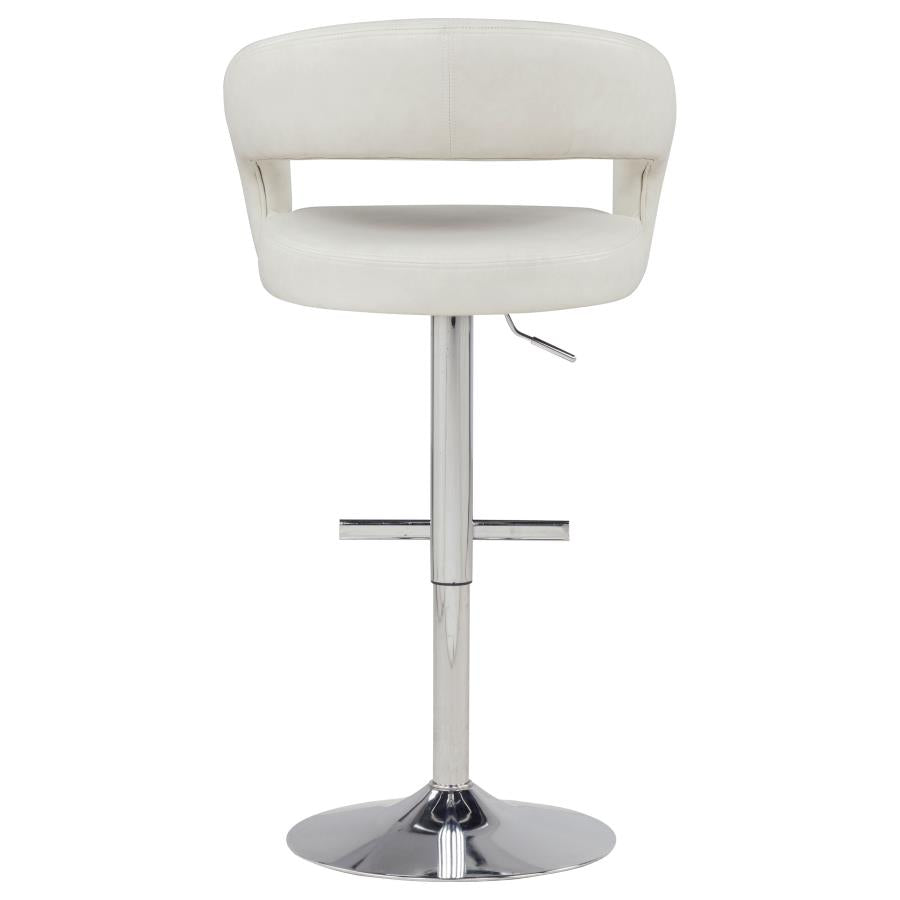 Travia Faux Leather Upholstered Adjustable Bar Stool Ivory