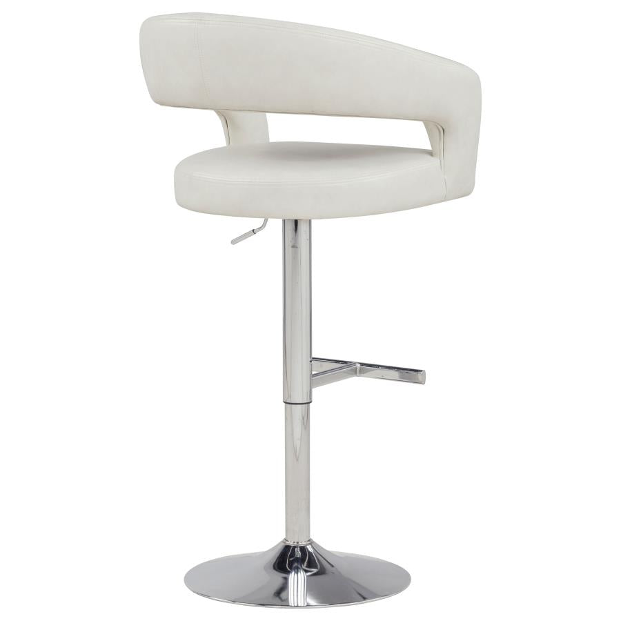 Travia Faux Leather Upholstered Adjustable Bar Stool Ivory
