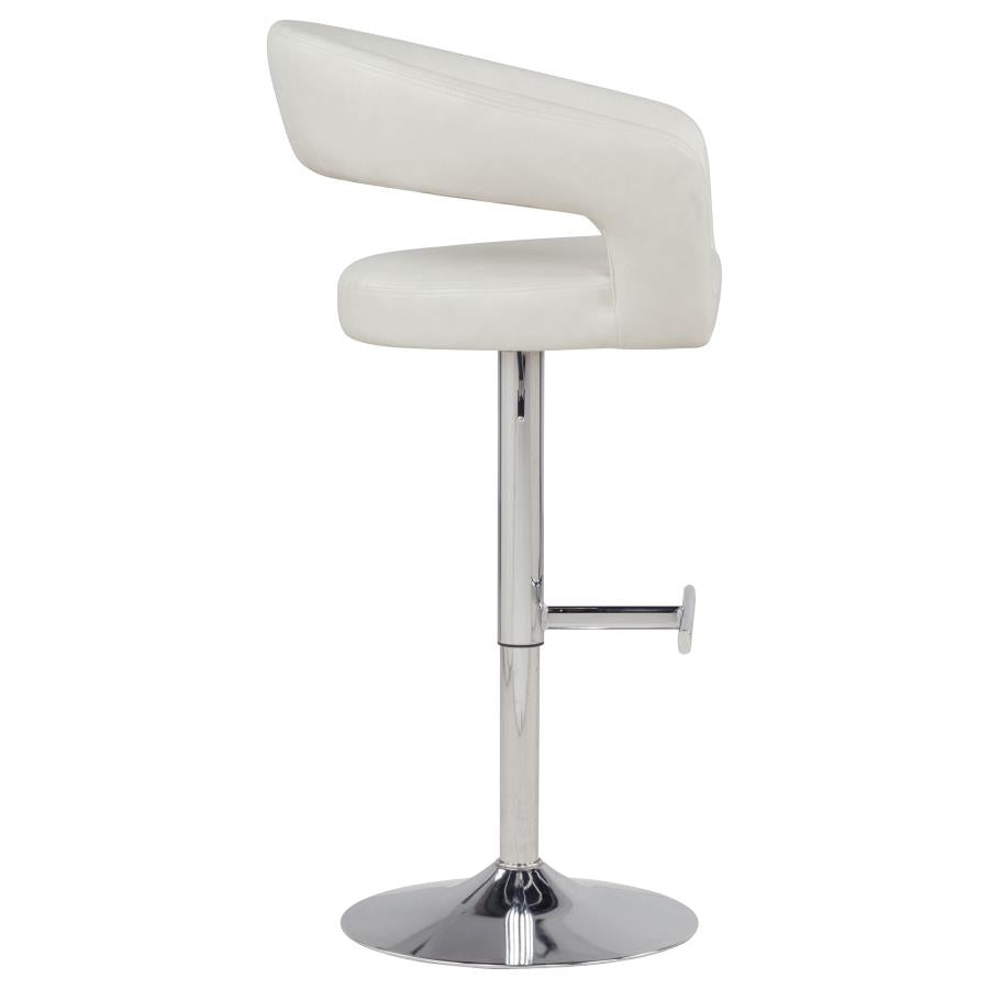 Travia Faux Leather Upholstered Adjustable Bar Stool Ivory