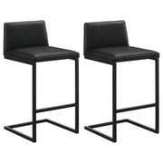 Vardon Genuine Leather Bar Stool Black (Set of 2)