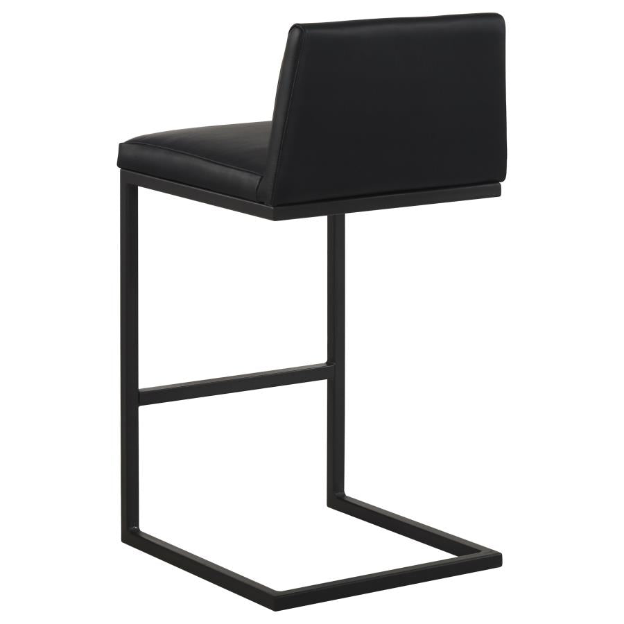 Vardon Genuine Leather Bar Stool Black (Set of 2)