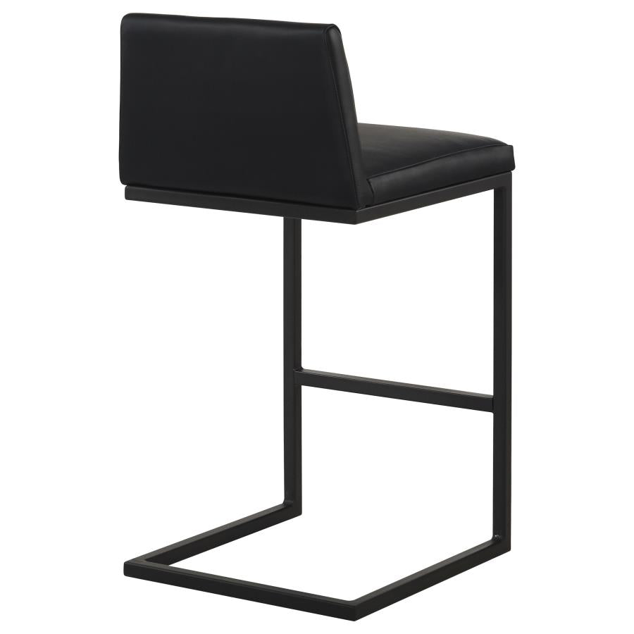 Vardon Genuine Leather Bar Stool Black (Set of 2)