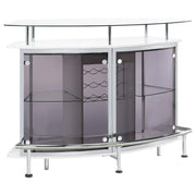 Gideon Curved Glass Top Home Bar Cabinet White High Gloss