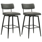 Levine Fabric Upholstered Swivel Bar Chair Grey (Set of 2)