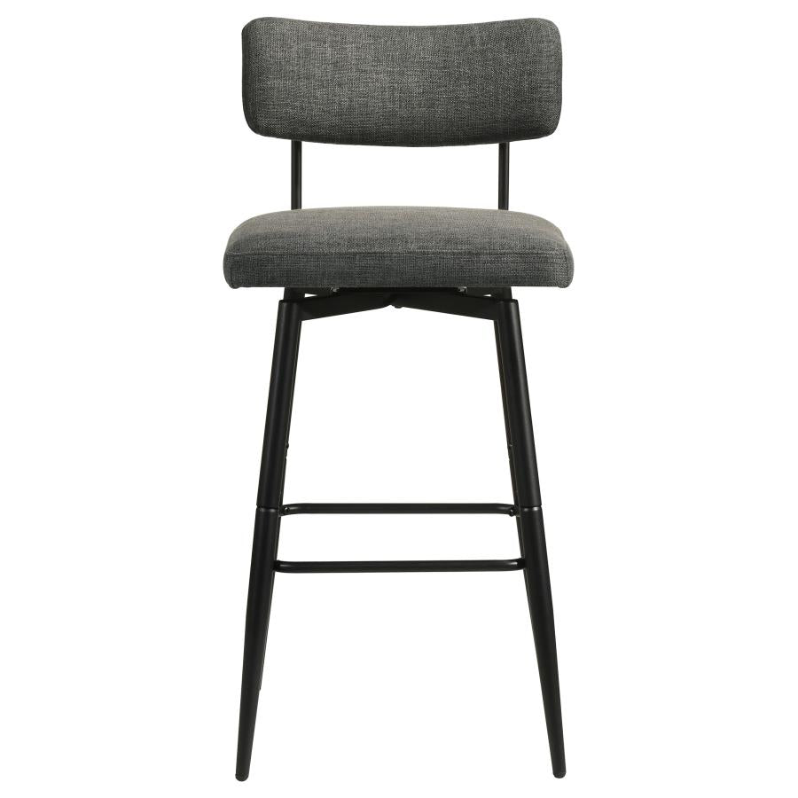 Levine Fabric Upholstered Swivel Bar Chair Grey (Set of 2)