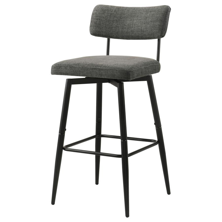 Levine Fabric Upholstered Swivel Bar Chair Grey (Set of 2)