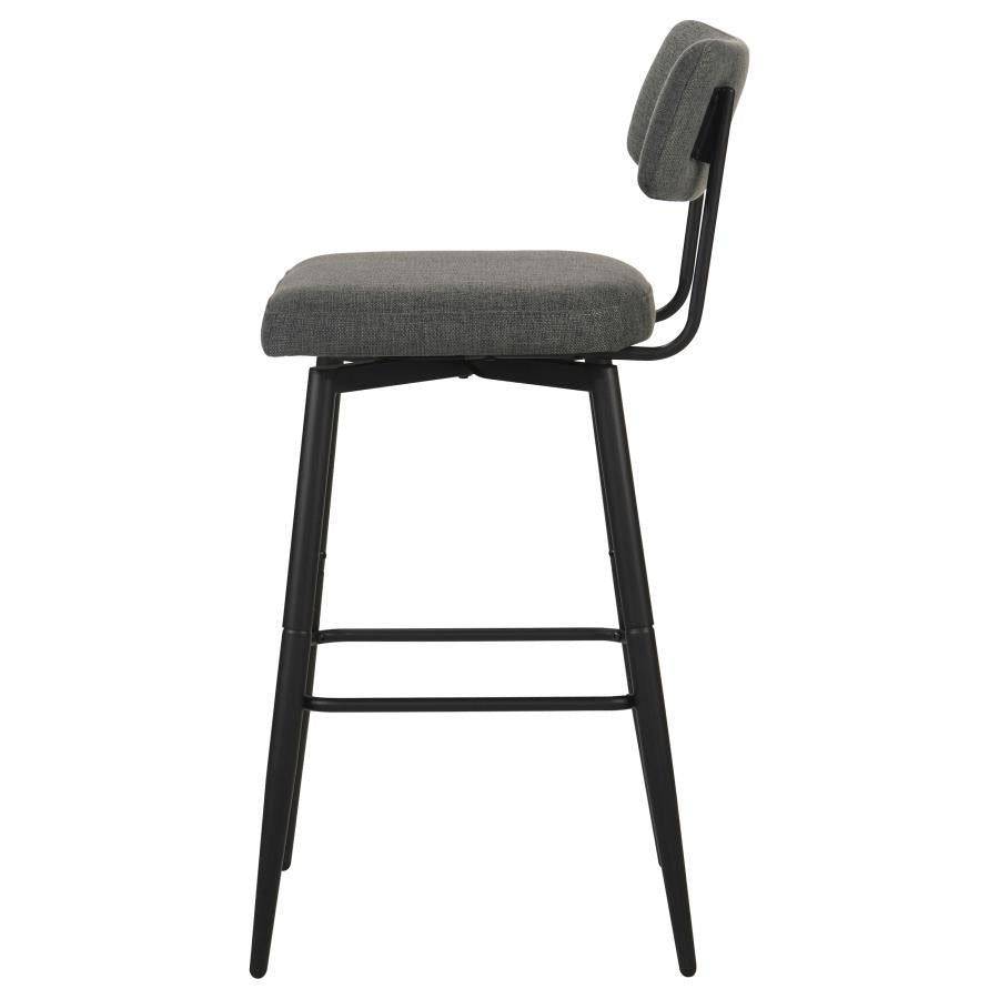 Levine Fabric Upholstered Swivel Bar Chair Grey (Set of 2)