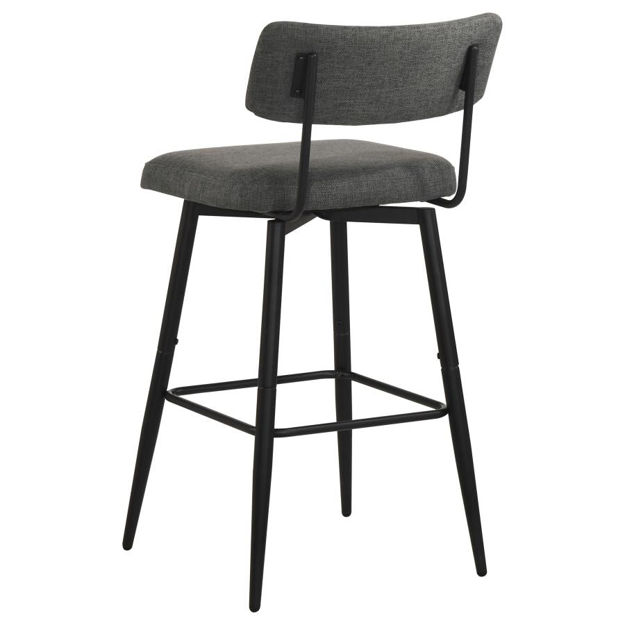 Levine Fabric Upholstered Swivel Bar Chair Grey (Set of 2)