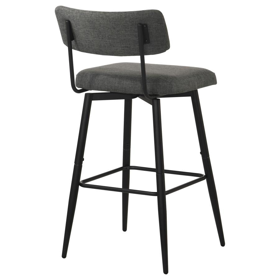 Levine Fabric Upholstered Swivel Bar Chair Grey (Set of 2)