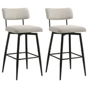 Levine Fabric Upholstered Swivel Bar Chair Cream (Set of 2)