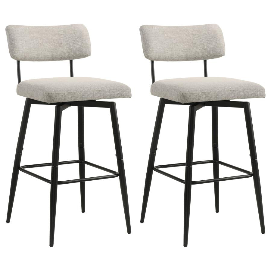 Levine Fabric Upholstered Swivel Bar Chair Cream (Set of 2)