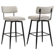 Levine Fabric Upholstered Swivel Bar Chair Shell (Set of 2)