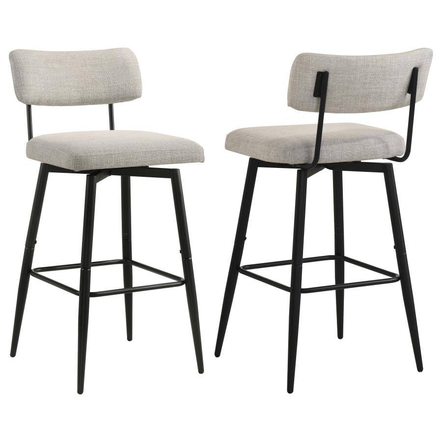 Levine Fabric Upholstered Swivel Bar Chair Shell (Set of 2)