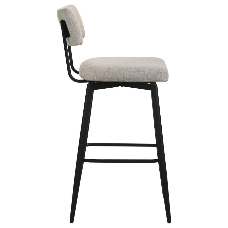 Levine Fabric Upholstered Swivel Bar Chair Cream (Set of 2)