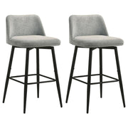 Mellor Fabric Upholstered Swivel Bar Chair Grey (Set of 2)
