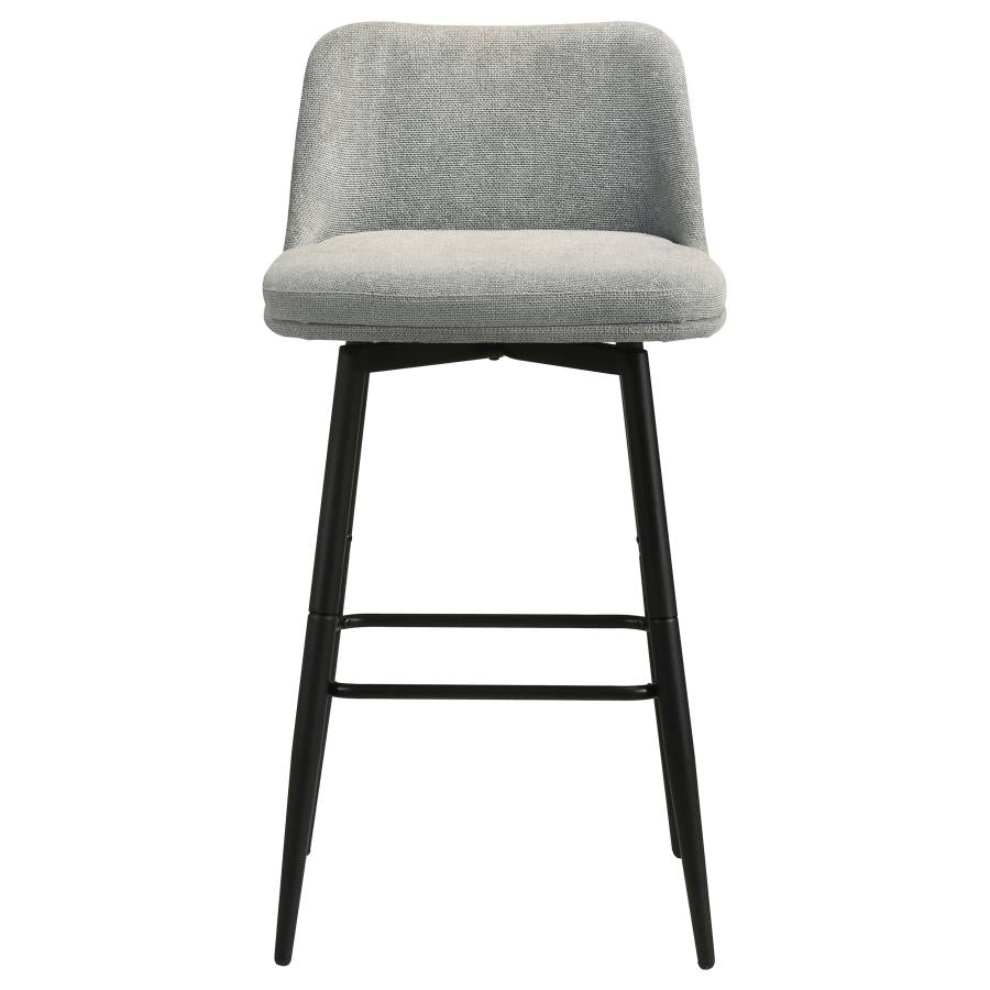 Mellor Fabric Upholstered Swivel Bar Chair Grey (Set of 2)