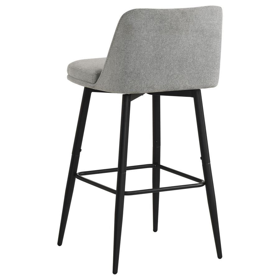 Mellor Fabric Upholstered Swivel Bar Chair Grey (Set of 2)