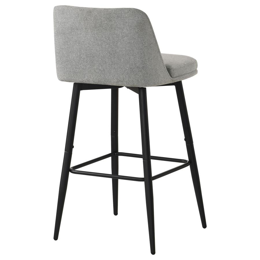 Mellor Fabric Upholstered Swivel Bar Chair Grey (Set of 2)