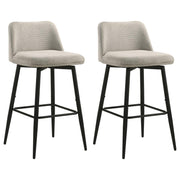 Mellor Fabric Upholstered Swivel Bar Chair Slate Brown (Set of 2)